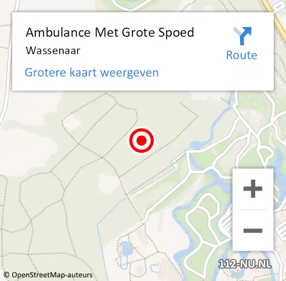 Locatie op kaart van de 112 melding: Ambulance Met Grote Spoed Naar Wassenaar op 15 maart 2024 14:20