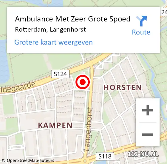 Locatie op kaart van de 112 melding: Ambulance Met Zeer Grote Spoed Naar Rotterdam, Langenhorst op 15 maart 2024 15:28