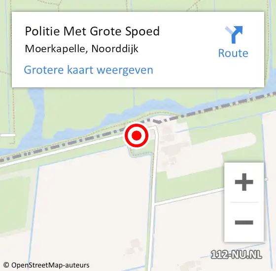 Locatie op kaart van de 112 melding: Politie Met Grote Spoed Naar Moerkapelle, Noorddijk op 15 maart 2024 16:16