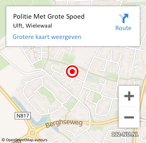 Locatie op kaart van de 112 melding: Politie Met Grote Spoed Naar Ulft, Wielewaal op 15 maart 2024 18:01