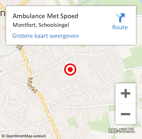 Locatie op kaart van de 112 melding: Ambulance Met Spoed Naar Montfort, Schoolsingel op 15 maart 2024 18:06