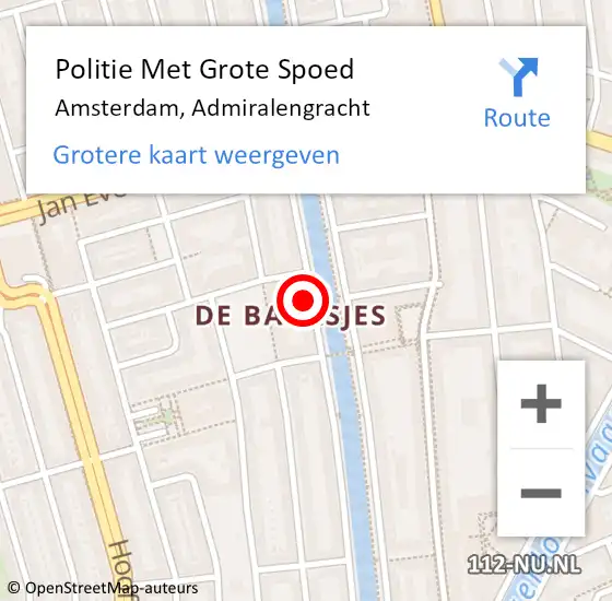 Locatie op kaart van de 112 melding: Politie Met Grote Spoed Naar Amsterdam, Admiralengracht op 15 maart 2024 19:03