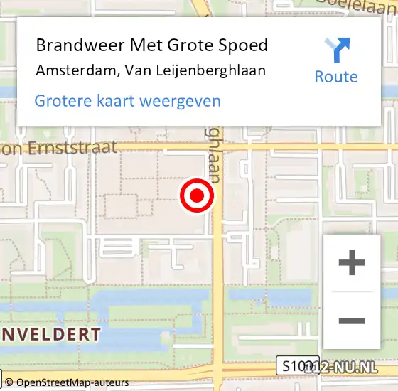 Locatie op kaart van de 112 melding: Brandweer Met Grote Spoed Naar Amsterdam, Van Leijenberghlaan op 15 maart 2024 20:06