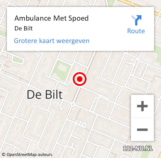 Locatie op kaart van de 112 melding: Ambulance Met Spoed Naar De Bilt op 15 maart 2024 20:30