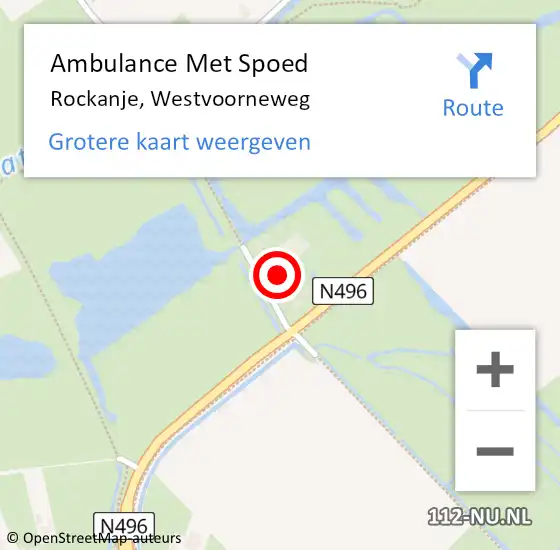 Locatie op kaart van de 112 melding: Ambulance Met Spoed Naar Rockanje, Westvoorneweg op 15 maart 2024 20:46