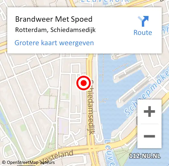 Locatie op kaart van de 112 melding: Brandweer Met Spoed Naar Rotterdam, Schiedamsedijk op 15 maart 2024 20:52