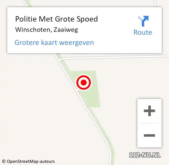 Locatie op kaart van de 112 melding: Politie Met Grote Spoed Naar Winschoten, Zaaiweg op 15 maart 2024 21:15