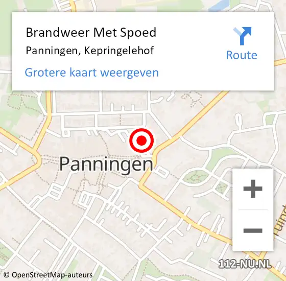 Locatie op kaart van de 112 melding: Brandweer Met Spoed Naar Panningen, Kepringelehof op 15 maart 2024 21:40