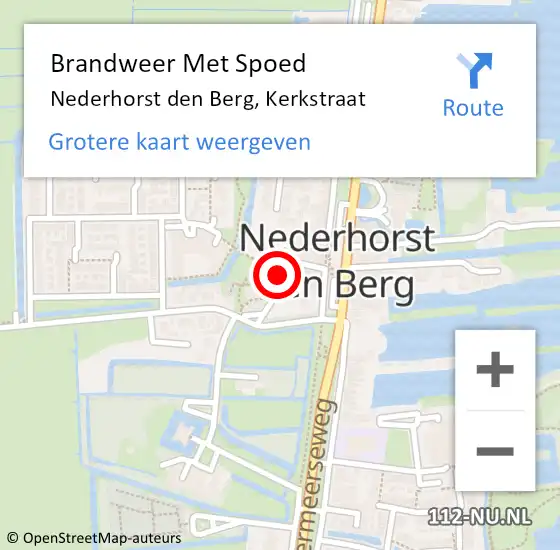 Locatie op kaart van de 112 melding: Brandweer Met Spoed Naar Nederhorst den Berg, Kerkstraat op 15 maart 2024 22:06