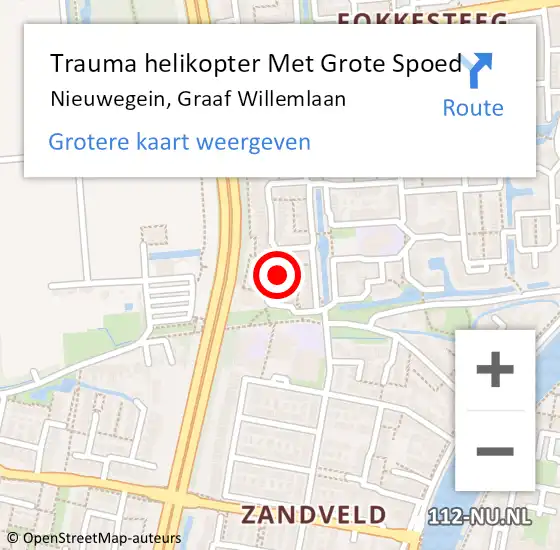 Locatie op kaart van de 112 melding: Trauma helikopter Met Grote Spoed Naar Nieuwegein, Graaf Willemlaan op 15 maart 2024 23:56