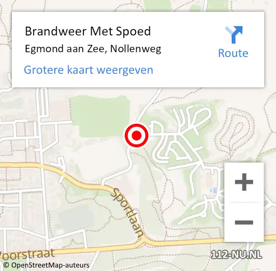 Locatie op kaart van de 112 melding: Brandweer Met Spoed Naar Egmond aan Zee, Nollenweg op 16 maart 2024 00:55