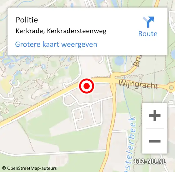 Locatie op kaart van de 112 melding: Politie Kerkrade, Kerkradersteenweg op 16 maart 2024 01:22