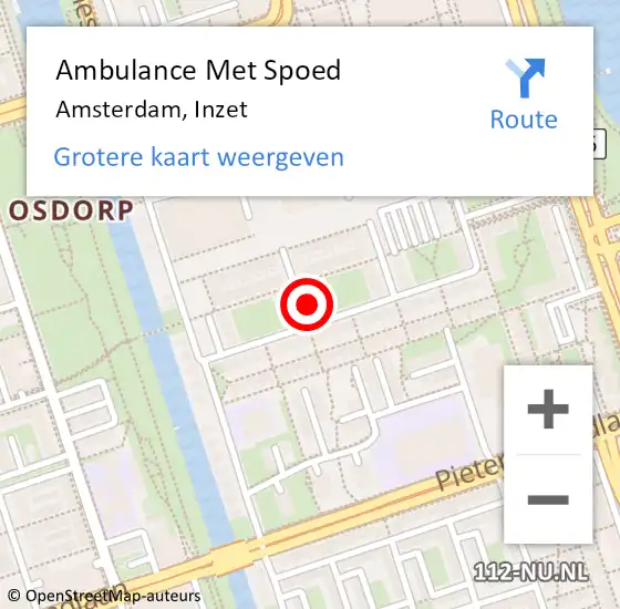 Locatie op kaart van de 112 melding: Ambulance Met Spoed Naar Amsterdam, Inzet op 16 maart 2024 01:41