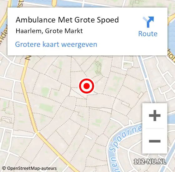 Locatie op kaart van de 112 melding: Ambulance Met Grote Spoed Naar Haarlem, Grote Markt op 16 maart 2024 02:03