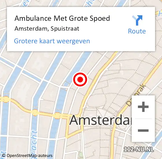 Locatie op kaart van de 112 melding: Ambulance Met Grote Spoed Naar Amsterdam, Spuistraat op 16 maart 2024 05:24
