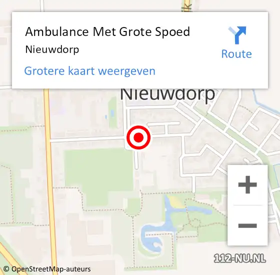 Locatie op kaart van de 112 melding: Ambulance Met Grote Spoed Naar Nieuwdorp op 16 maart 2024 06:12