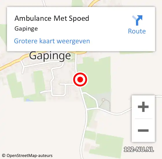Locatie op kaart van de 112 melding: Ambulance Met Spoed Naar Gapinge op 16 maart 2024 06:36