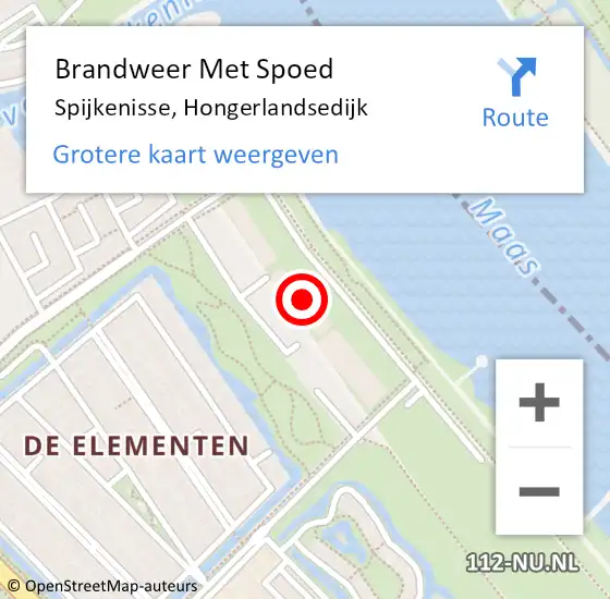 Locatie op kaart van de 112 melding: Brandweer Met Spoed Naar Spijkenisse, Hongerlandsedijk op 16 maart 2024 07:30