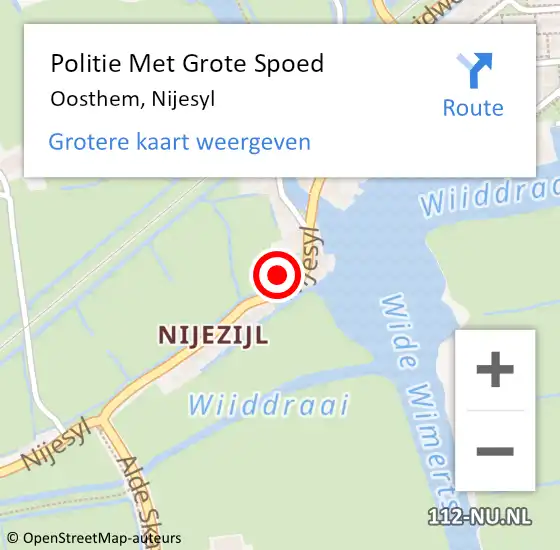 Locatie op kaart van de 112 melding: Politie Met Grote Spoed Naar Oosthem, Nijesyl op 16 maart 2024 08:47