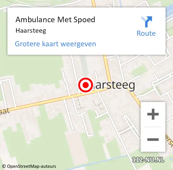 Locatie op kaart van de 112 melding: Ambulance Met Spoed Naar Haarsteeg op 16 maart 2024 08:59