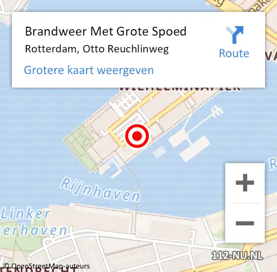 Locatie op kaart van de 112 melding: Brandweer Met Grote Spoed Naar Rotterdam, Otto Reuchlinweg op 16 maart 2024 11:20