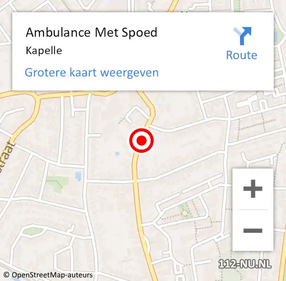 Locatie op kaart van de 112 melding: Ambulance Met Spoed Naar Kapelle op 16 maart 2024 12:35