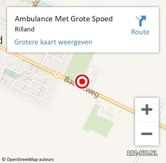 Locatie op kaart van de 112 melding: Ambulance Met Grote Spoed Naar Rilland op 16 maart 2024 13:23