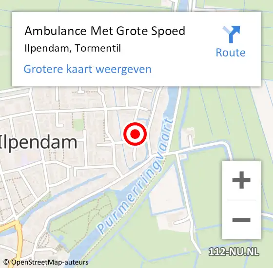 Locatie op kaart van de 112 melding: Ambulance Met Grote Spoed Naar Ilpendam, Tormentil op 16 maart 2024 13:35