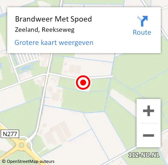 Locatie op kaart van de 112 melding: Brandweer Met Spoed Naar Zeeland, Reekseweg op 16 maart 2024 13:48