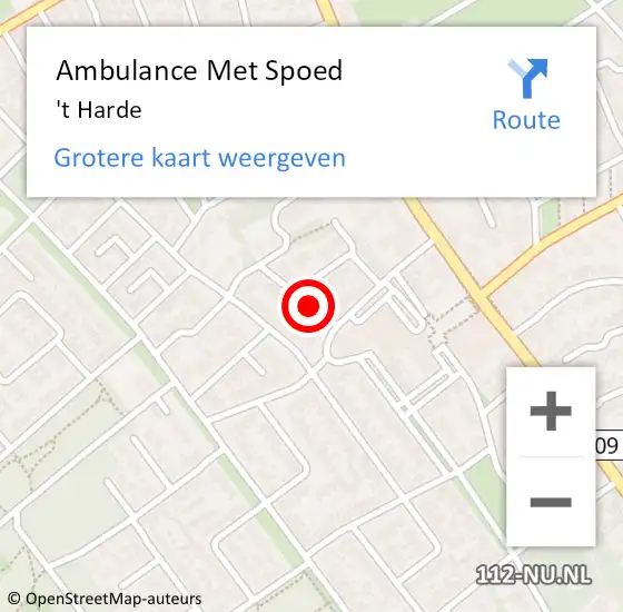 Locatie op kaart van de 112 melding: Ambulance Met Spoed Naar 't Harde op 16 maart 2024 14:05