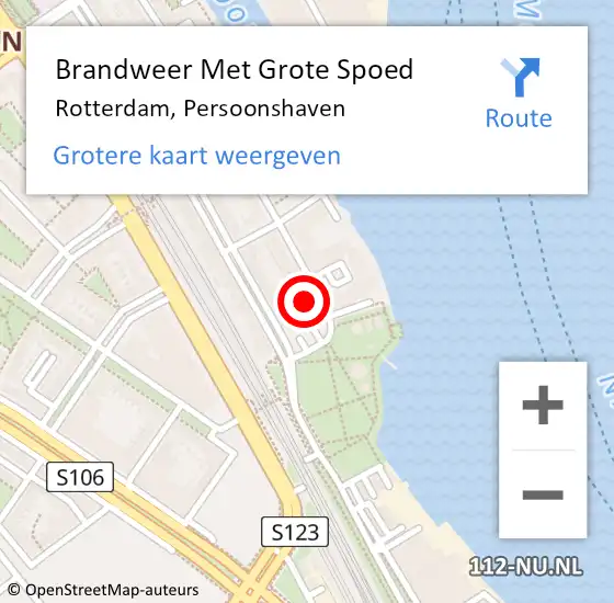 Locatie op kaart van de 112 melding: Brandweer Met Grote Spoed Naar Rotterdam, Persoonshaven op 16 maart 2024 14:34