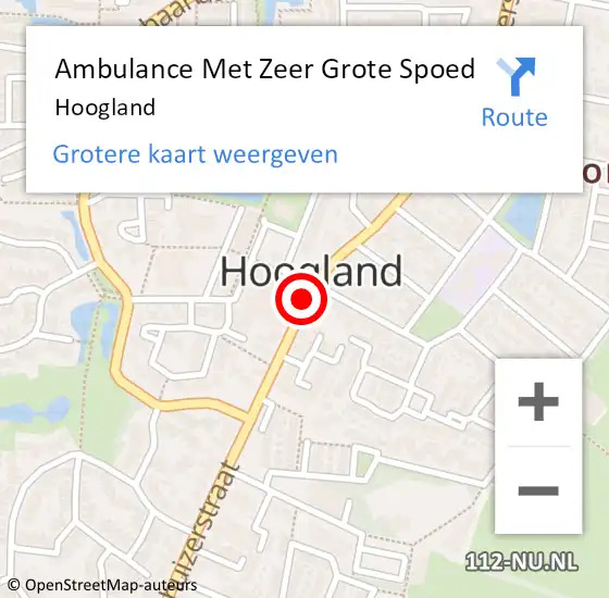 Locatie op kaart van de 112 melding: Ambulance Met Zeer Grote Spoed Naar Hoogland op 16 maart 2024 15:58