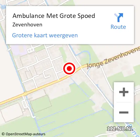Locatie op kaart van de 112 melding: Ambulance Met Grote Spoed Naar Zevenhoven op 16 maart 2024 16:45