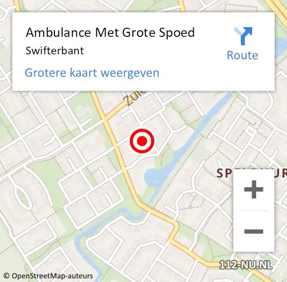 Locatie op kaart van de 112 melding: Ambulance Met Grote Spoed Naar Swifterbant op 16 maart 2024 17:49