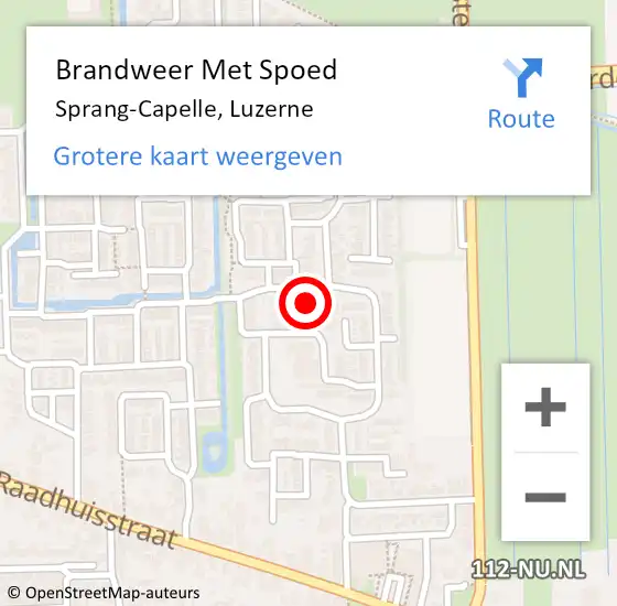 Locatie op kaart van de 112 melding: Brandweer Met Spoed Naar Sprang-Capelle, Luzerne op 16 maart 2024 18:58