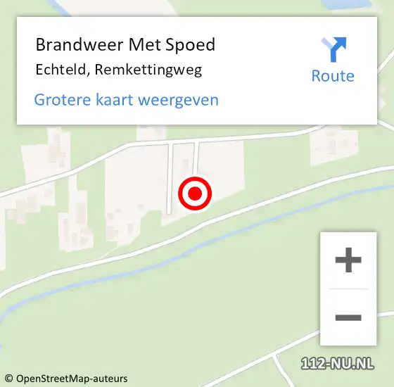 Locatie op kaart van de 112 melding: Brandweer Met Spoed Naar Echteld, Remkettingweg op 16 maart 2024 19:20