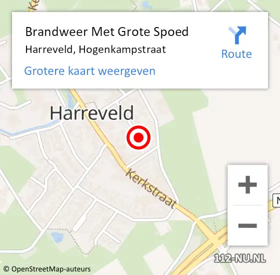 Locatie op kaart van de 112 melding: Brandweer Met Grote Spoed Naar Harreveld, Hogenkampstraat op 16 maart 2024 20:12