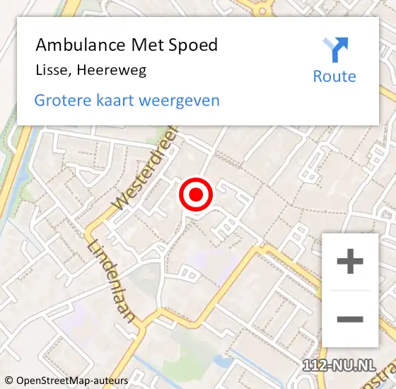 Locatie op kaart van de 112 melding: Ambulance Met Spoed Naar Lisse, Heereweg op 16 maart 2024 22:19