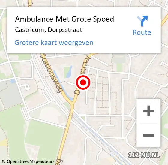 Locatie op kaart van de 112 melding: Ambulance Met Grote Spoed Naar Castricum, Dorpsstraat op 16 maart 2024 23:57
