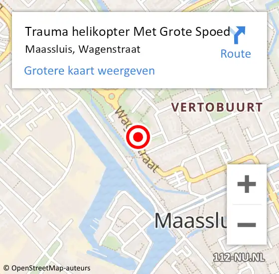 Locatie op kaart van de 112 melding: Trauma helikopter Met Grote Spoed Naar Maassluis, Wagenstraat op 17 maart 2024 00:53