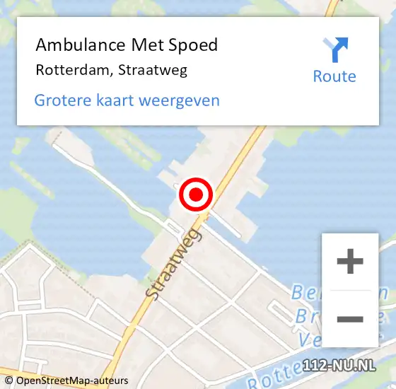 Locatie op kaart van de 112 melding: Ambulance Met Spoed Naar Rotterdam, Straatweg op 17 maart 2024 01:34