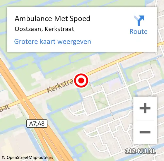 Locatie op kaart van de 112 melding: Ambulance Met Spoed Naar Oostzaan, Kerkstraat op 17 maart 2024 01:37