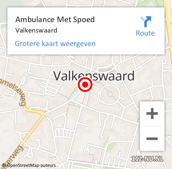 Locatie op kaart van de 112 melding: Ambulance Met Spoed Naar Valkenswaard op 17 maart 2024 02:02