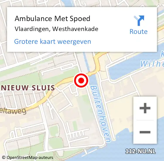 Locatie op kaart van de 112 melding: Ambulance Met Spoed Naar Vlaardingen, Westhavenkade op 17 maart 2024 02:22
