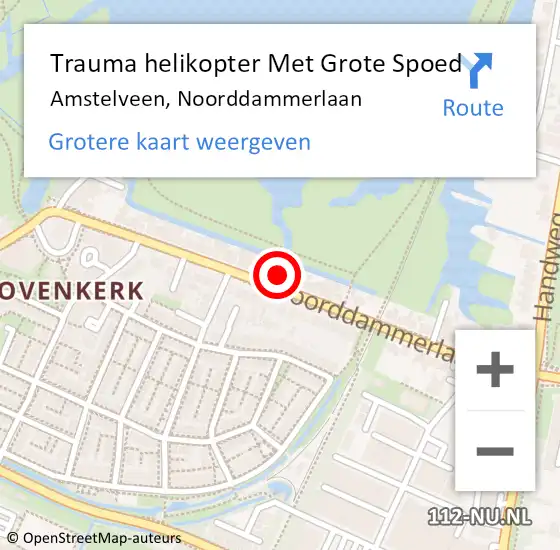 Locatie op kaart van de 112 melding: Trauma helikopter Met Grote Spoed Naar Amstelveen, Noorddammerlaan op 17 maart 2024 03:12