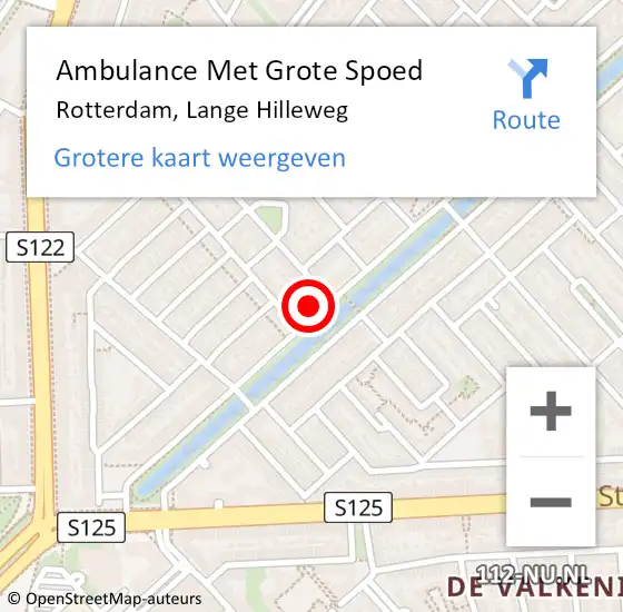 Locatie op kaart van de 112 melding: Ambulance Met Grote Spoed Naar Rotterdam, Lange Hilleweg op 17 maart 2024 08:51