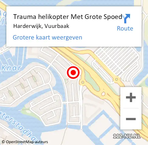Locatie op kaart van de 112 melding: Trauma helikopter Met Grote Spoed Naar Harderwijk, Vuurbaak op 17 maart 2024 08:58