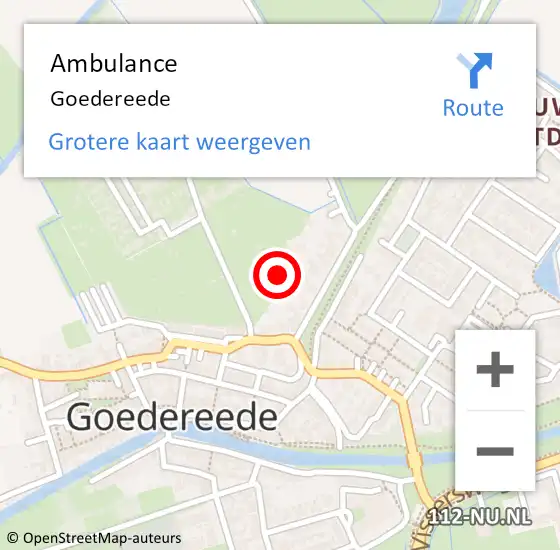 Locatie op kaart van de 112 melding: Ambulance Goedereede op 17 maart 2024 10:13