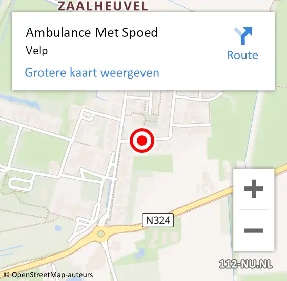 Locatie op kaart van de 112 melding: Ambulance Met Spoed Naar Velp op 17 maart 2024 11:11