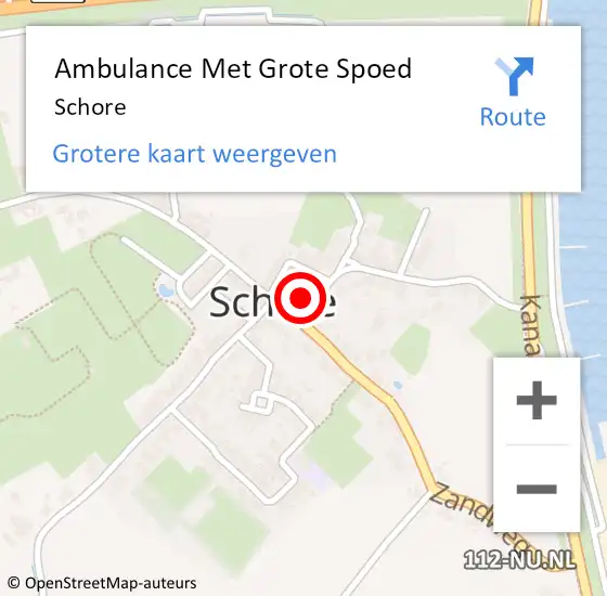 Locatie op kaart van de 112 melding: Ambulance Met Grote Spoed Naar Schore op 17 maart 2024 11:32